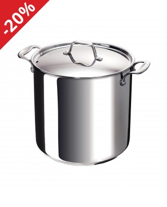 Oala inalta cu capac, inox, 10 L, 24 cm, Chef - BEKA